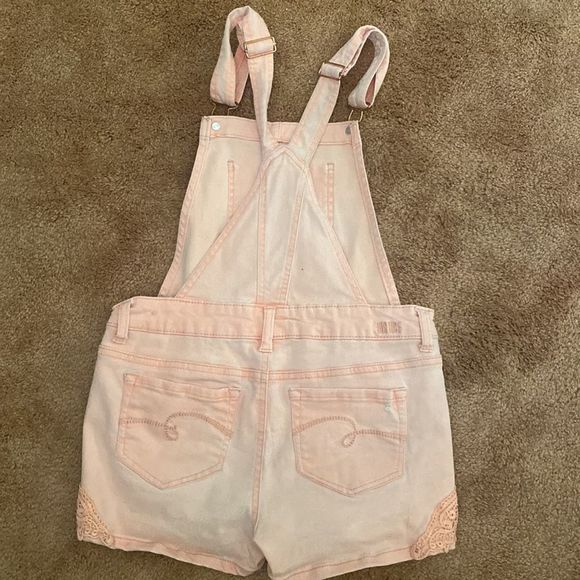 Justice Orange Distressed Overalls Size 12 Girls - Picture 6 of 6